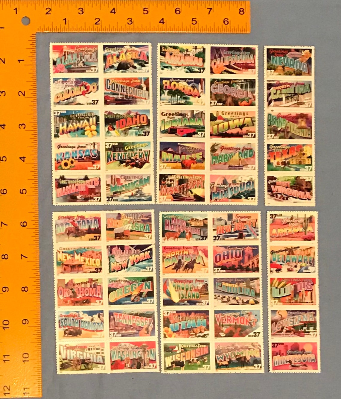 50 States US Postage Stamp Set of 50 Each State Etsy UK