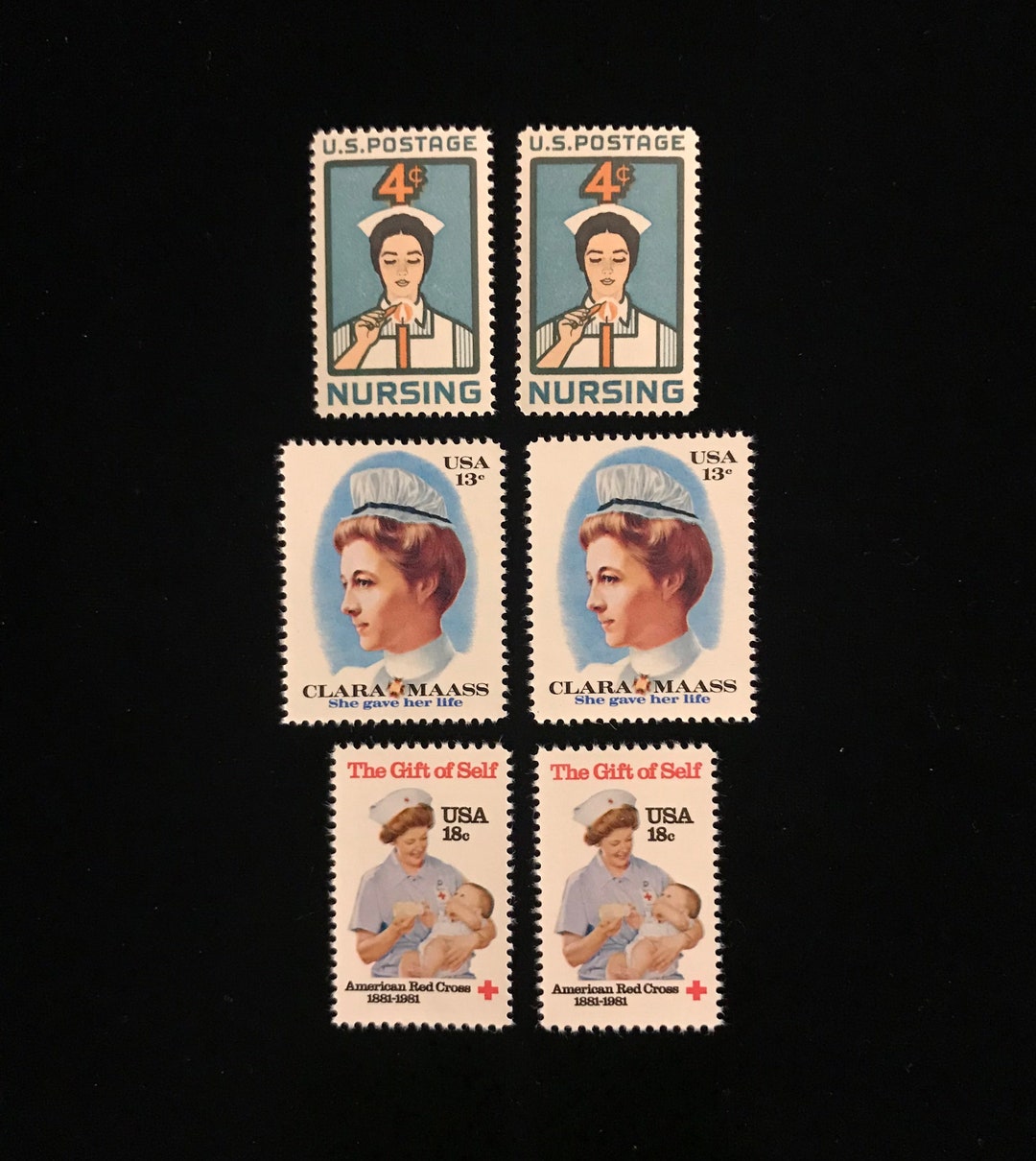 Nursing US Postage Stamps, Honoring Nurses, Vintage 1961 to 1981 Etsy