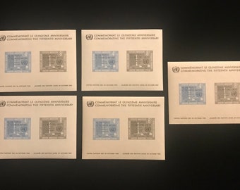 United Nations Wholesale Lot, 5 souvenir sheets