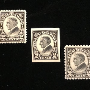 1923 Set of 3 Mint US Vintage Stamps, Scott 610, 611, 612