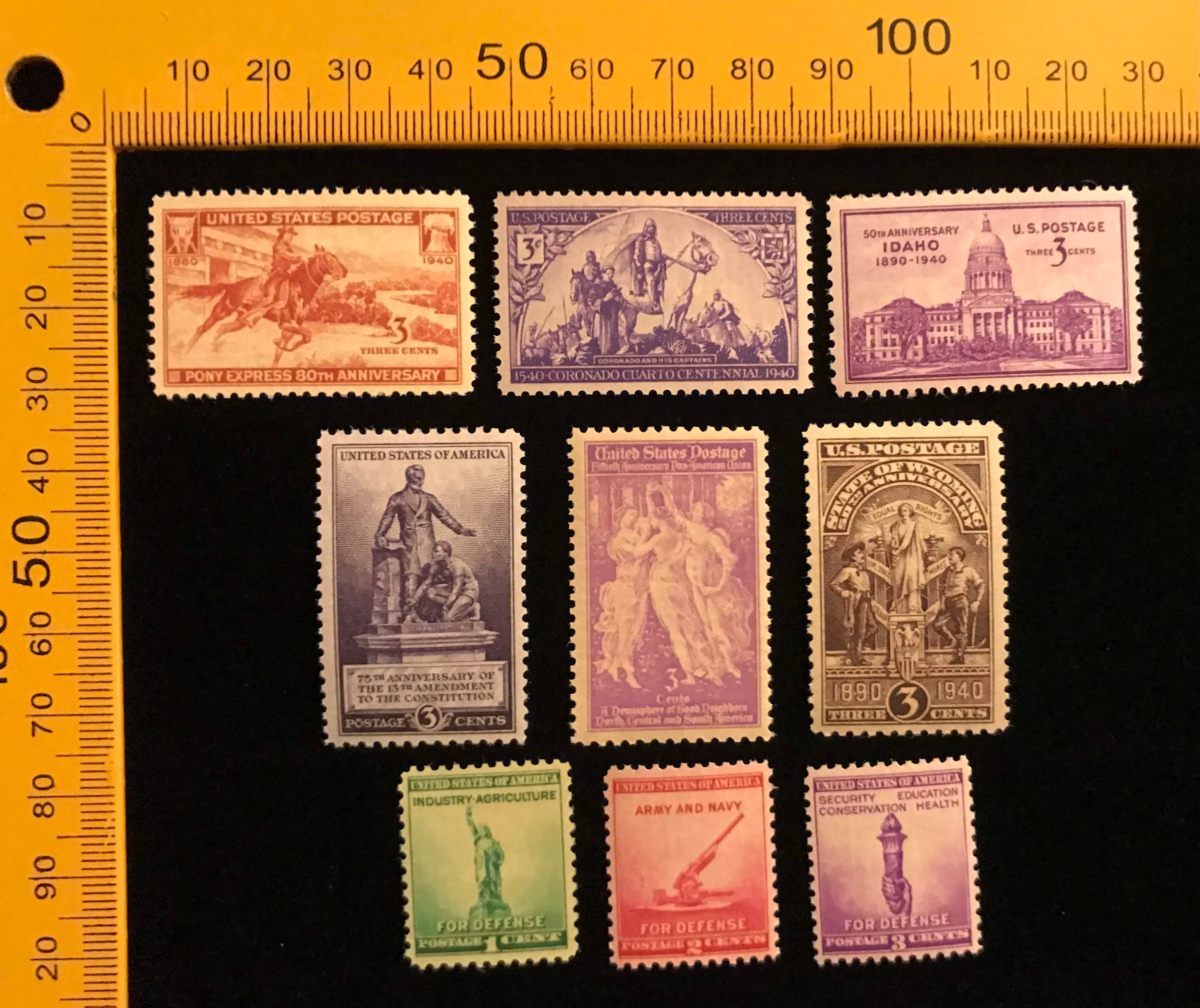 1940 US Sheet Stamps, MNH, Complete Set of 9, Scott 894-902 - Etsy