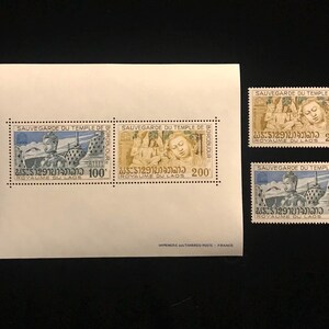 Laos Genuine Stamps, vintage 1975, Scott #s 270-1 and 270a