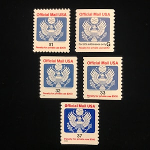 USA Official Mail Stamps, Vintage 1993 to 2002, MNH set of 5