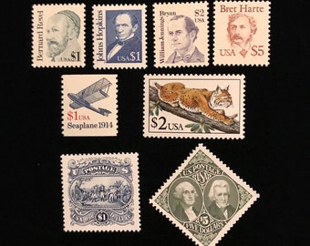 US Mint Dollar Value Stamp Set of 8, MNH, vintage 1986-1995, discount price