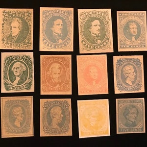 Confederate States of America FACSIMILES, stamps set of 12