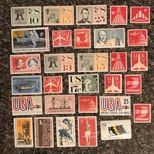1960-1973 Airmail Vintage US Stamps, MNH, set of 30, C57-C86