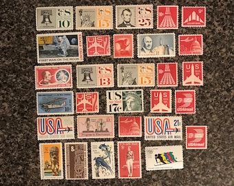 1960-1973 Airmail Vintage US Stamps, MNH, set of 30, C57-C86