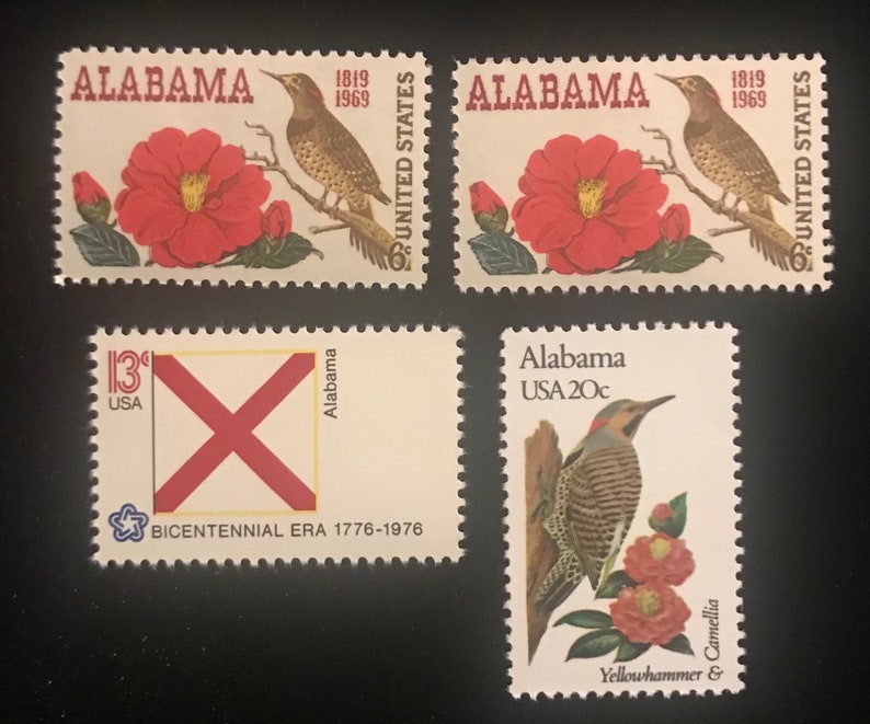 Alabama Commemorative Genuine US Postage Stamps Vintage 1969 Etsy