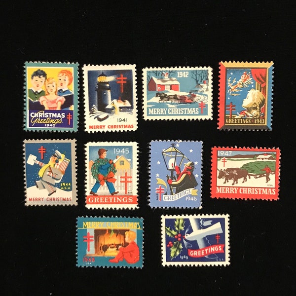 1940's Christmas Seals, complete set