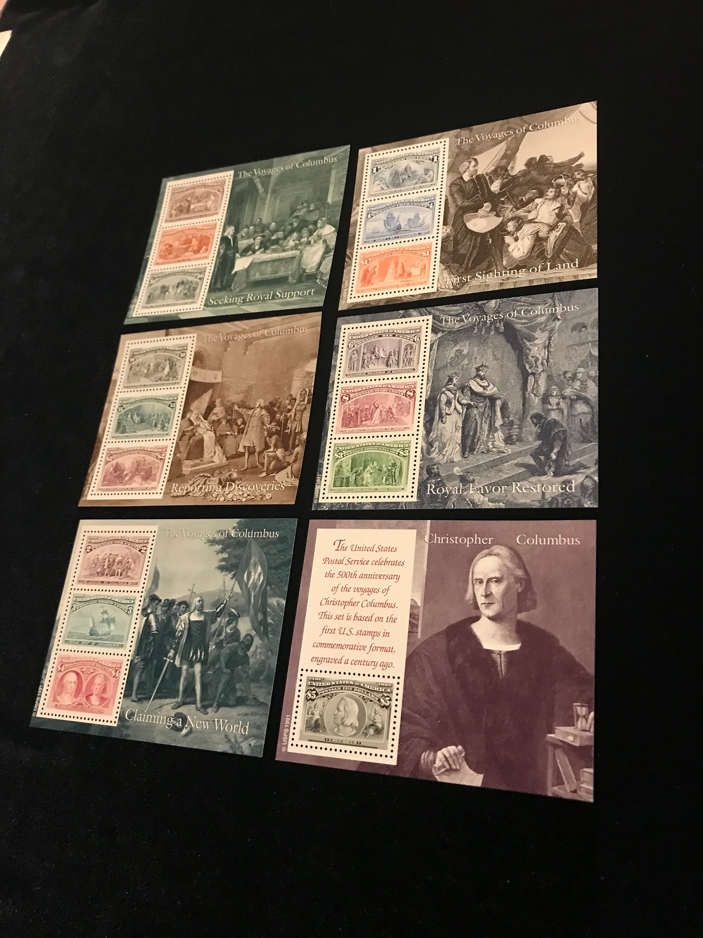Columbus Voyages Souvenir Sheet Set, US Vintage Postage Stamps, MNH, Post Office Fresh - Etsy Columbus Voyages Souvenir Sheet Set, US Vintage Postage Stamps, MNH, Post Office Fresh - Etsy