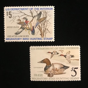 RW41, RW42, US Duck Stamps, MNH, set of 2, Vintage 1974,1975