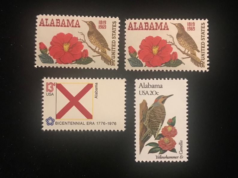 Alabama Commemorative Genuine US Postage Stamps Vintage 1969 Etsy