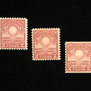 Scott 654 to 656, Mint set of 3 US stamps, vintage 1929