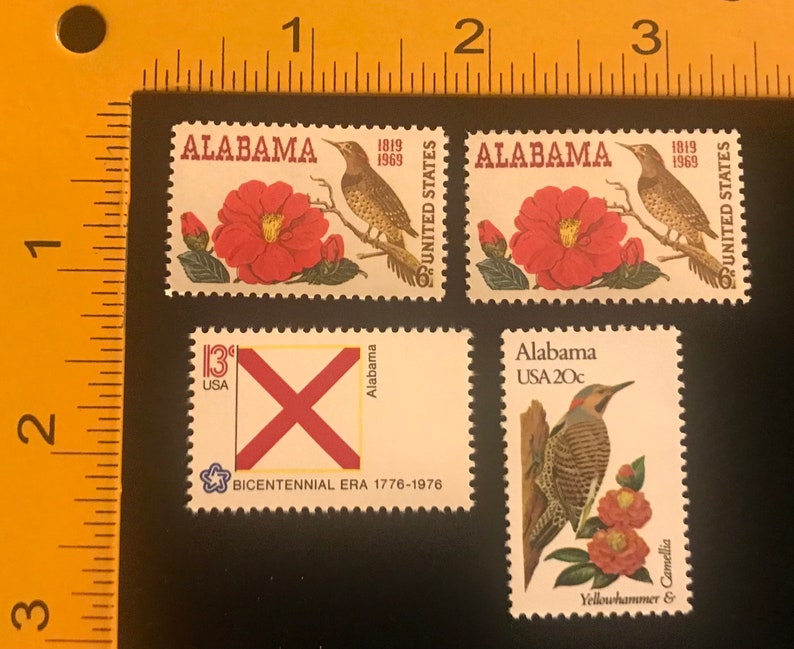 Alabama Commemorative Genuine US Postage Stamps Vintage 1969 Etsy