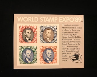 Lincoln Souvenir Sheet, Scott 2433, US MNH, issued 1989