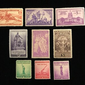 1940 US Sheet Stamps, MNH, complete set of 9, Scott 894-902