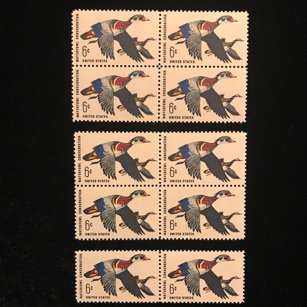 Waterfowl Conservation Genuine Vintage Duck Stamps, 1962, pack of 10