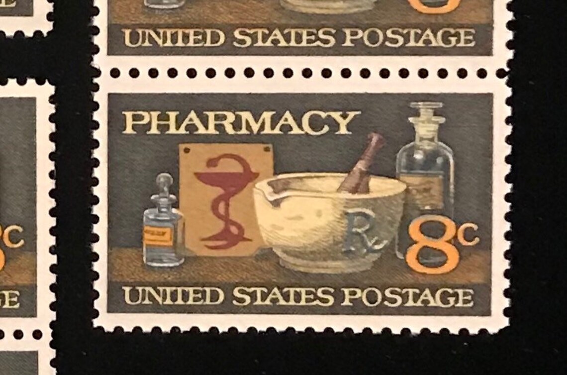 Pharmacy Vintage US Postage Stamps 1972 Pack of 10 Etsy