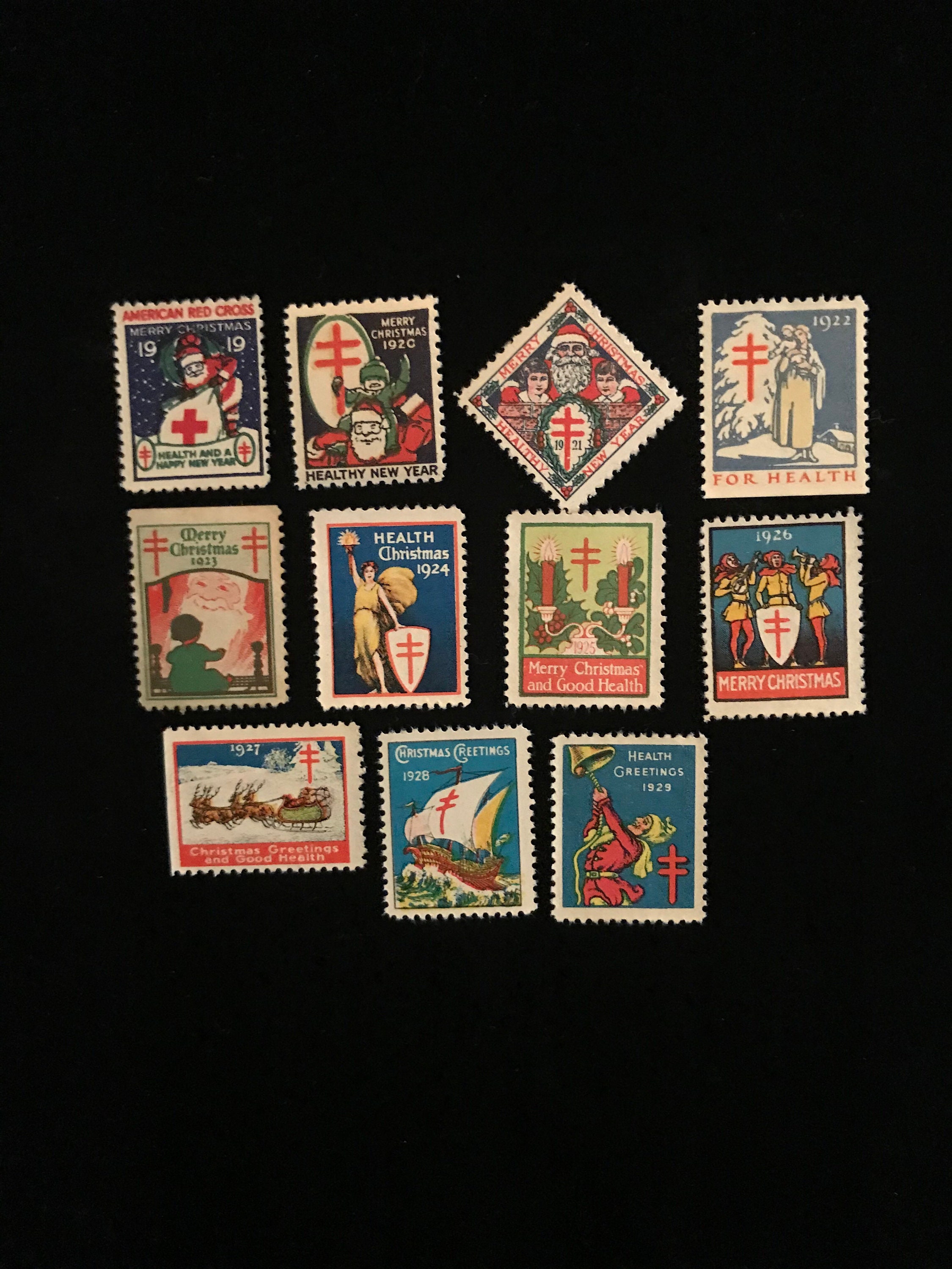1919 to 1929 Christmas Seals, Genuine Complete Set of 11 - Etsy display picture 1
