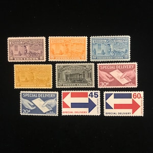 Special Delivery US MNH Vintage Stamps, 1927 to 1971, set of 9