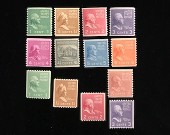 US 839 to 851 MNH Prexy Coil set of 13