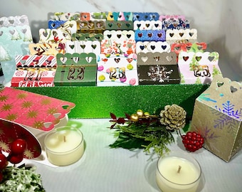 Christmas Candle Advent Calendar| Customize your Countdown| Scented Tea Lights| Pick your Scent| Party Favor| Special Event | Gift|