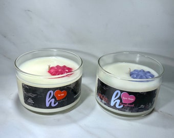 Floral Candles | Scented Soy Wax Blend| Her Gift Spring Time| Love | Glass Jar| Personalize| Color Flower| Mom Present| Best Seller|