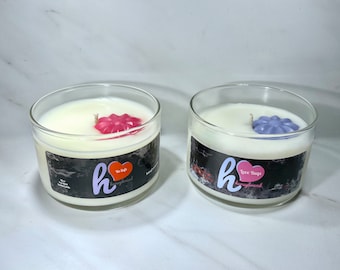 Floral Candles | Scented Soy Wax Blend| Her Gift Spring Time| Love | Glass Jar| Personalize| Color Flower| Mom Present| Best Seller|