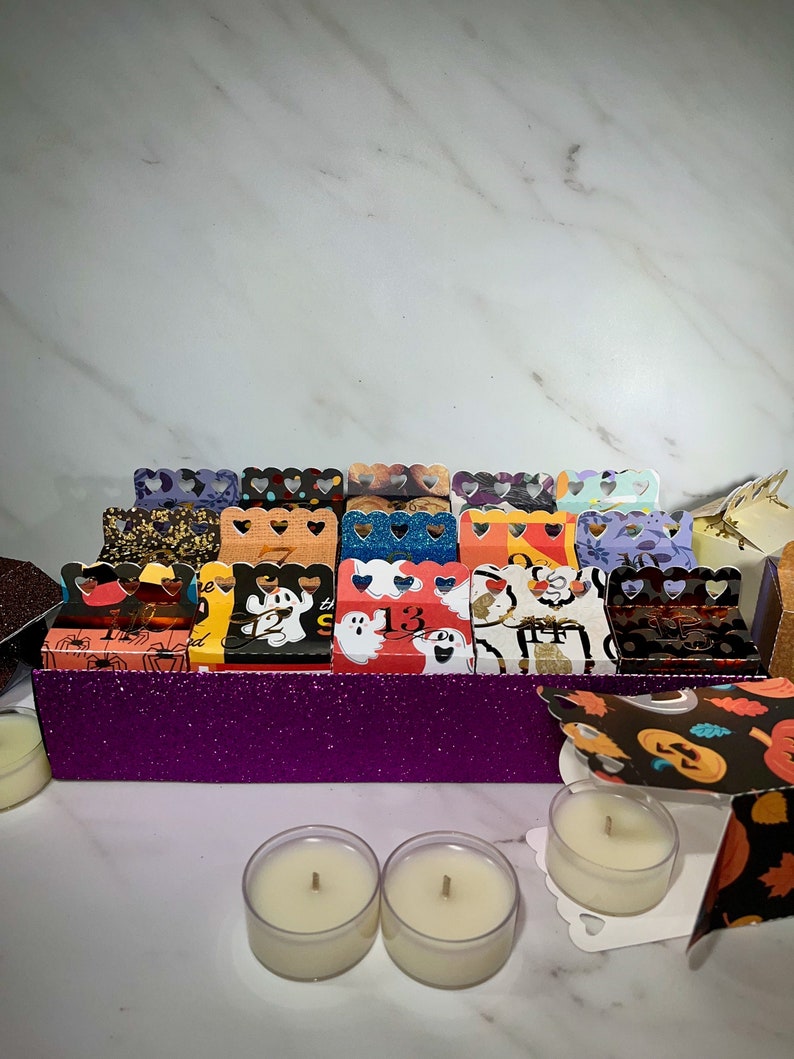 Halloween Countdown Scented Tea Lights Fall Celebration Countdown Pick your Scent Party Favor Special Event Gift for anyone Candles image 2