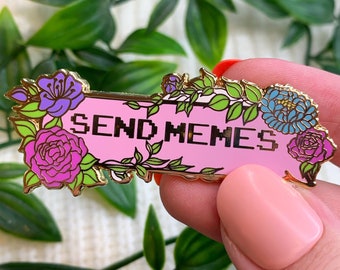 Send Memes Enamel Pin ~ Pastel Aesthetic Pins, Kawaii Enamel Pins, Pink Aesthetic, Memes, Small Gifts , Lapel Pin