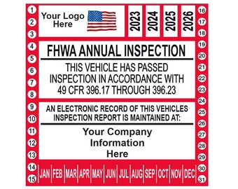 Personalized 2026 DOT Vehicle Inspection Sticker: FMCSA or FHWA
