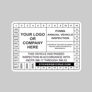 Fhwa Sticker Personalized DOT Inspection Sticker, 2026, FHWA, FMCSA - Etsy