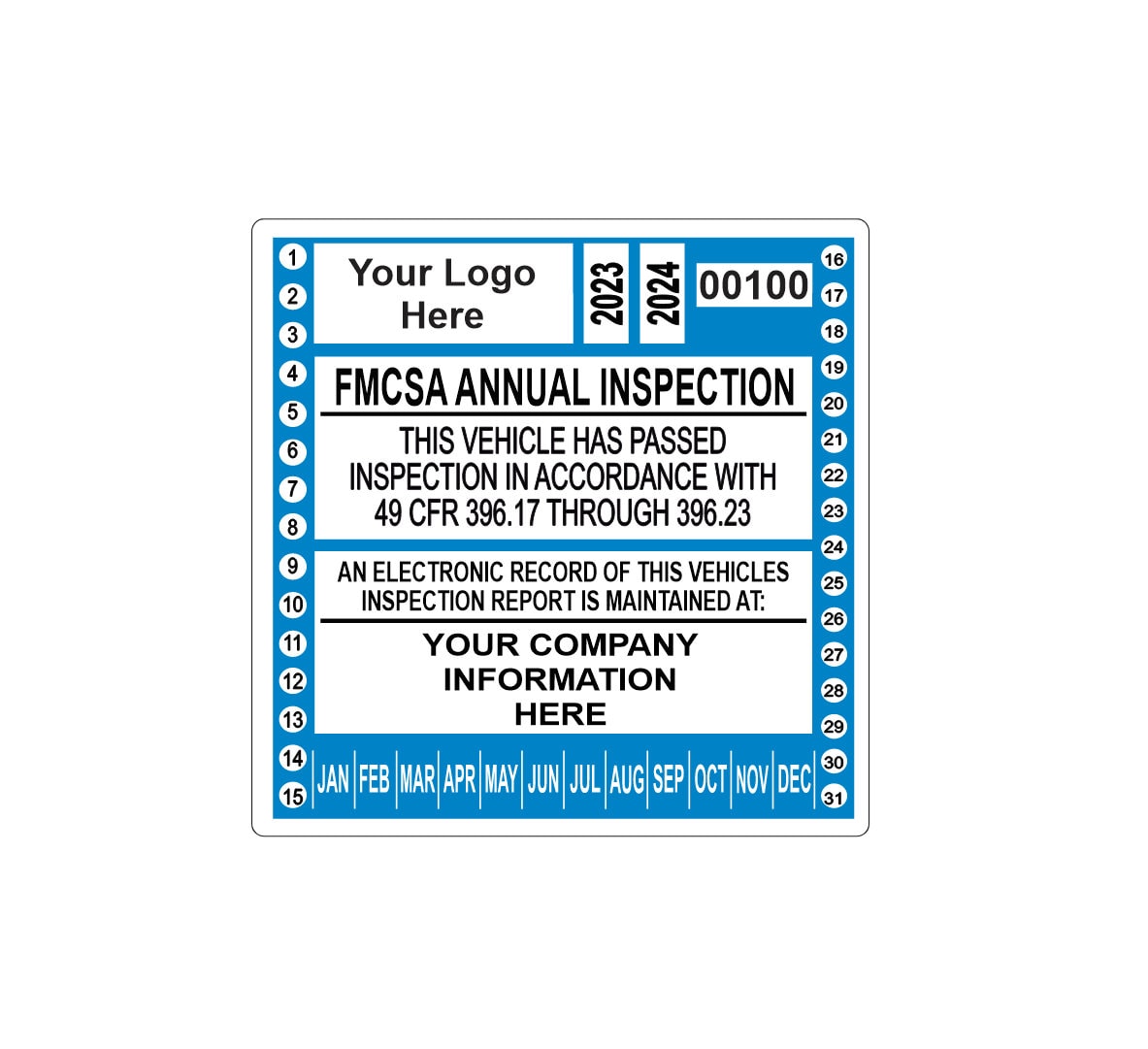 Fhwa Periodic Inspection Sticker 2026 FMCSA/FHWA Annual Vehicle Inspection Sticker, Customizable - Etsy