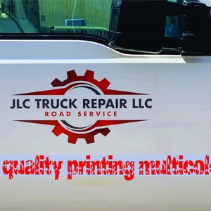 Premium Full Color Custom Shape Printed Vinyl Decal, 2 Pack Truck Decals Door, Vehicle Custom Business. Cut to Any Shape, Any Size,Laminated