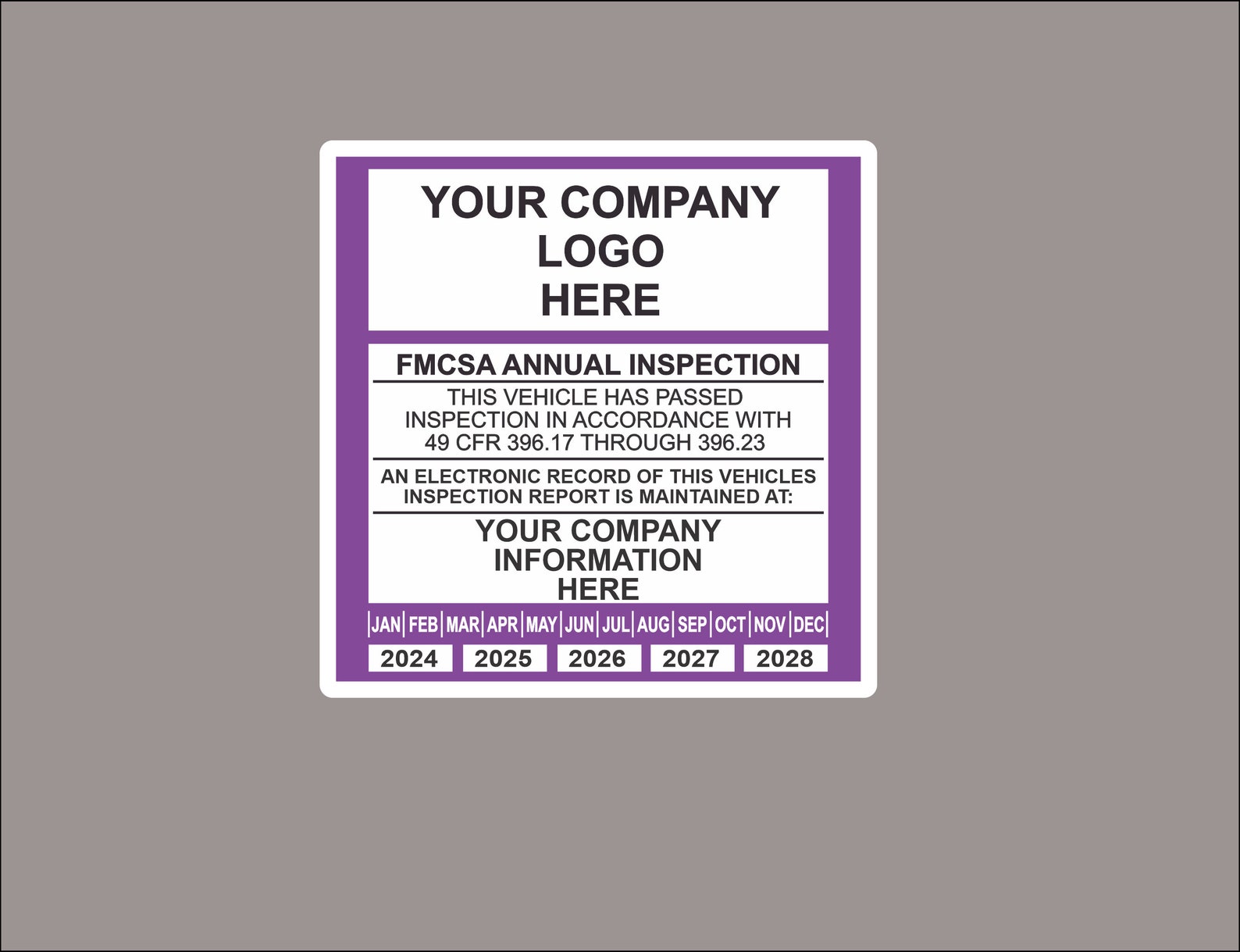 Visual Inspection Rin Decals Annual Vehicle Inspection Decal Sticker Trucks, Trailers 2026 ...