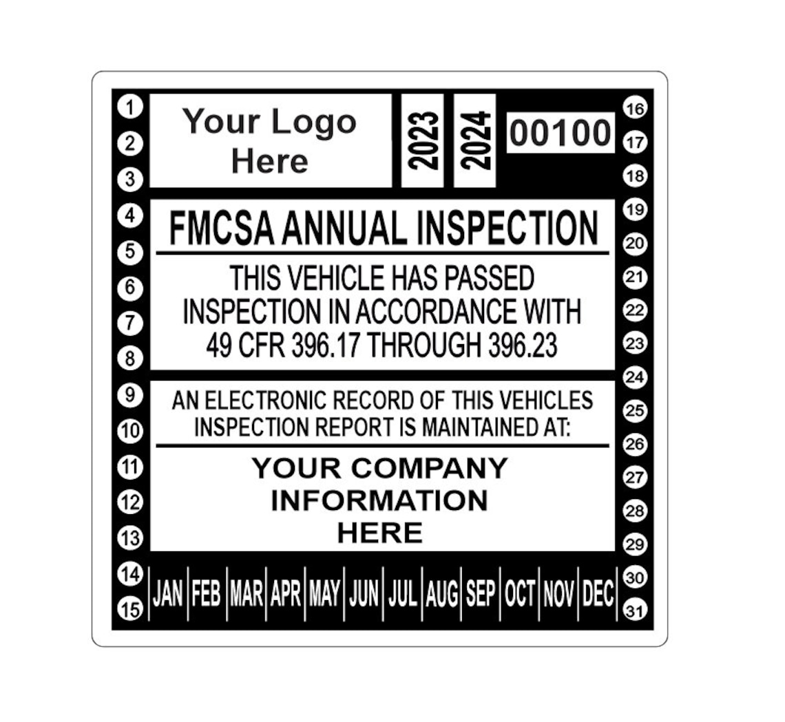 Fhwa Periodic Inspection Sticker 2026 FMCSA/FHWA Annual Vehicle Inspection Sticker, Customizable - Etsy