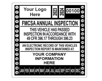 Fmcsa Annual Inspection Sticker 15-Pack DOT Annual Vehicle Inspection ...