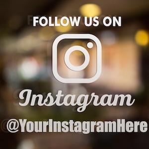 Instagram Sticker, Follow Us On Instagram Sign Store Front, Social Media, Bussines Instagram.