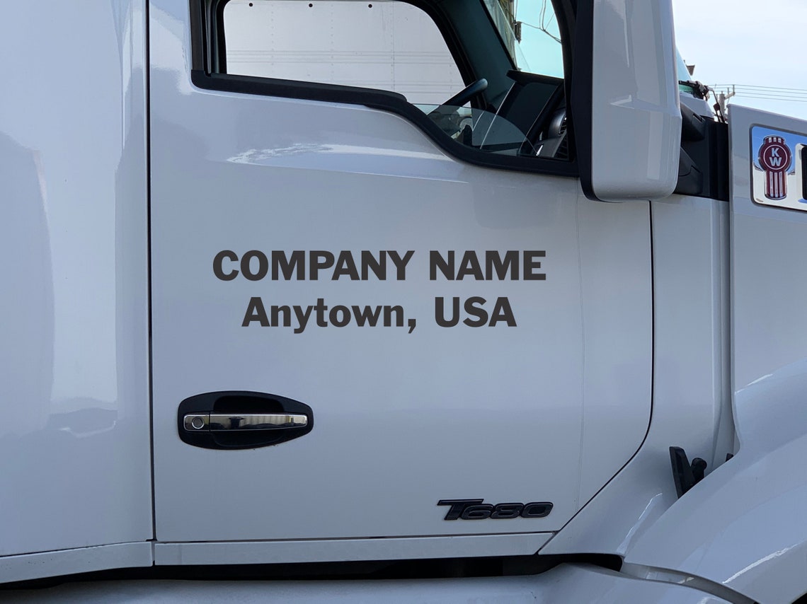 Custom Truck Door Lettering Decal Set US DOT Number Sticker Etsy