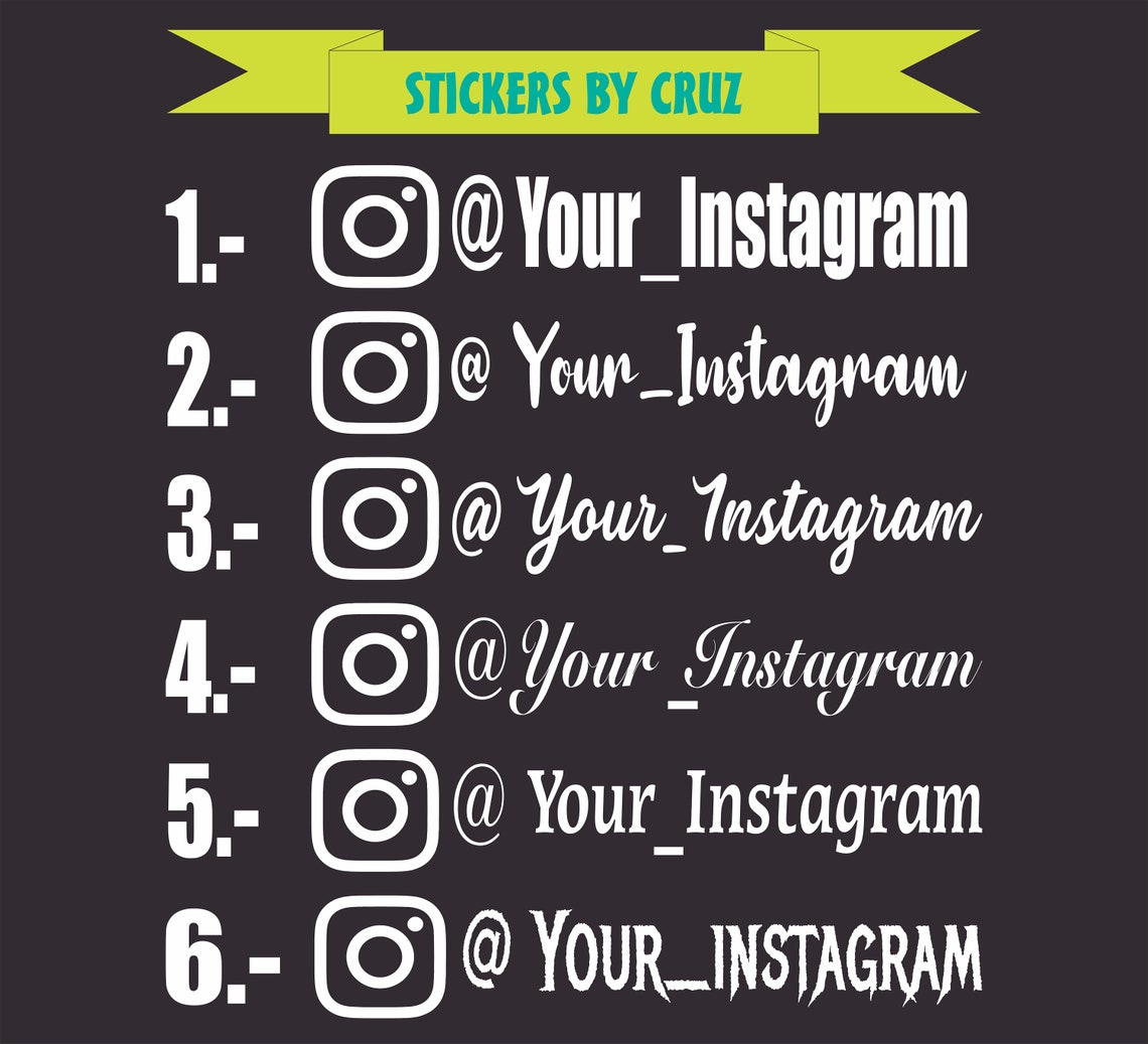 Instagram Decal Window Decal Personalizedinstagram Business | Etsy