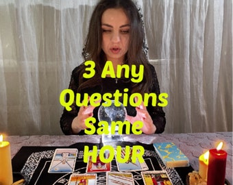 Same Hour 3 Questions Psychic Reading + Advice by Izaura, 98% Acc., Love, Career, Soulmate, Twin Flame, Tarot Card Layout Enclosed