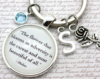 Mulan Quote Cuff Bracelet The Flower That Blooms in Adversity is The Most Rare and Beautiful of All Princess Bracelet Jewelry
