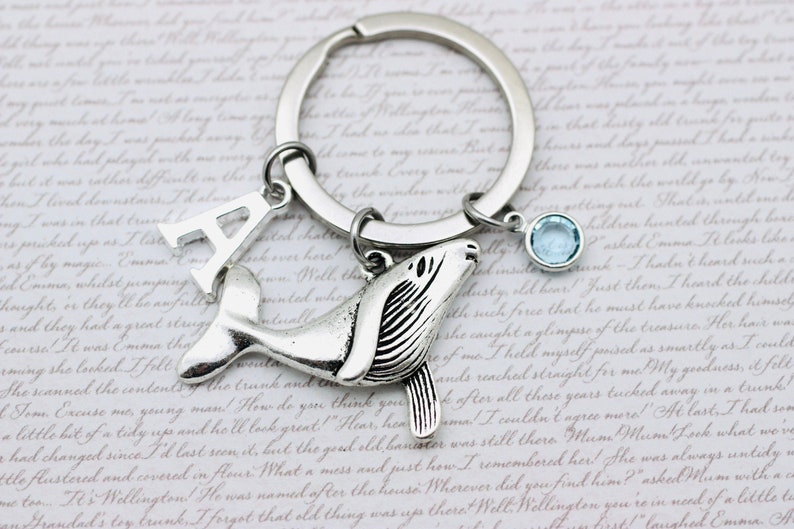 Whale Charm Keyring Blue Whale Humpback Whale Key Ring Etsy