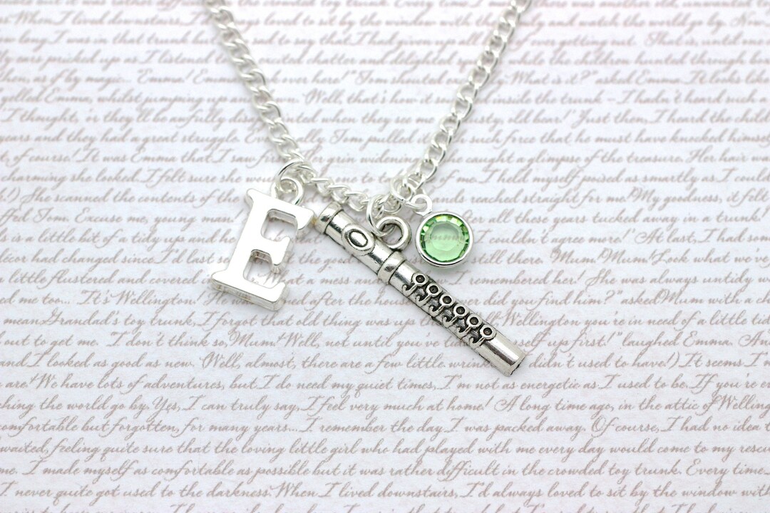 Flute Charm Necklace, Flute Player Jewelry, Flautist Gift, Flutist