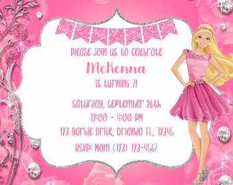 barbie birthday invitation