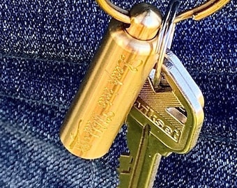 Carry Emergency Money on your Key Ring with the Mini Brass Cash-Can!