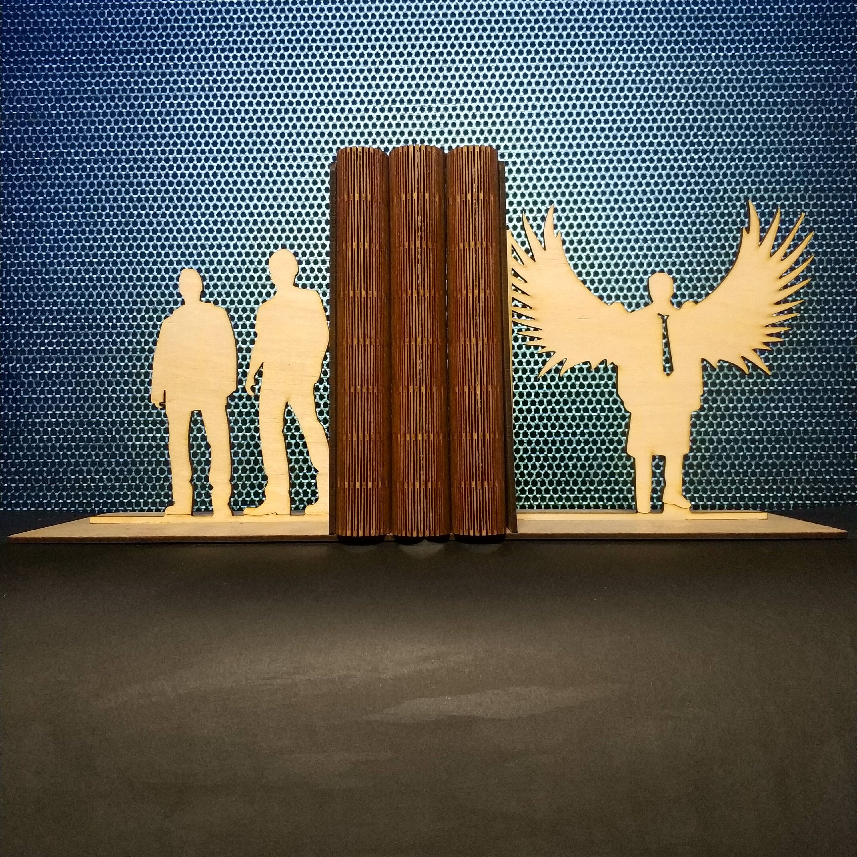 Supernatural Dean Sam Winchester Castiel Bookends Book Etsy