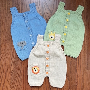 Hand-Knit Baby Jumpers - Adorable Elephant, Lion, and Giraffe Designs | Sizes 3-6 Months & 1-1.5 Years