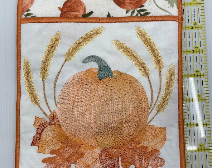 Handmade Pumpkin Pocket Pot Holder, Hot Pad