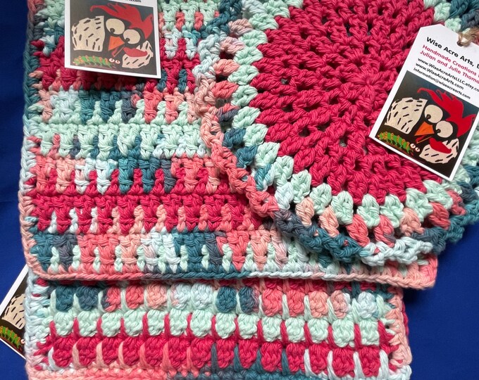 You Choice Crocheted Dishcloths Bright Colored 100% Cotton